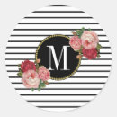 Search for floral stripes stickers Black white
