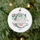 Search for letter c ornaments Holly
