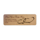 Search for two hearts return address labels Valentine