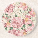 Recherche de roses anglais dessous de verres Vintage