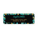 Search for black and teal return address labels Turquoise