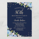 Search for blue floral birthday invitations Gold