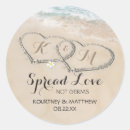 Search for hearts in sand stickers Tropical