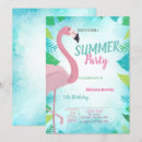 Search for pink flamingo birthday invitations Palm leaves