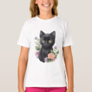 Search for black cat kids tshirts Whimsical