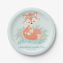 Search for fox plates Boy baby shower