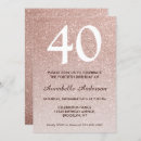 Search for rose gold 40th birthday invitations Girly