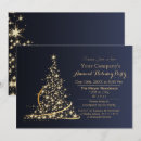 Recherche de bleu et or noël invitations Fête d'entreprise