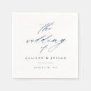 Search for navy blue wedding napkins Calligraphy