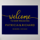 Search for navy blue gold welcome wedding signs Calligraphy