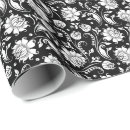Search for black damask wrapping paper Black and white