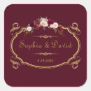 Search for burgundy and gold wedding stickers Marsala
