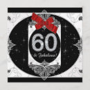 Search for womans red 60th birthday invitations Black