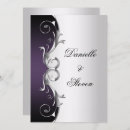 Search for purple black silver wedding invitations Elegant