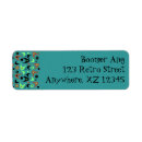 Search for turquoise and black return address labels Pattern