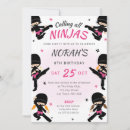 Search for girl ninja birthday invitations Pink ninja party