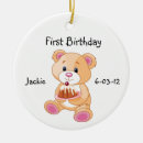 Search for baby 1st birthday ornaments Teddy bear
