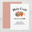 Search for crab birthday invitations Pink