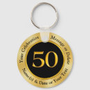 Search for happy 50th keychains Black and gold
