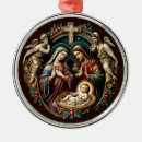 Search for christian nativity scene ornaments Holy family
