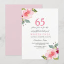 Search for pink 65th birthday invitations Floral