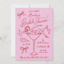 Search for girl in a martini glass invitations Hand drawn
