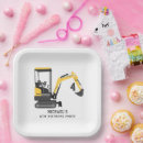Search for construction birthday plates Excavator