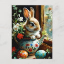 Recherche de oeufs peints cartes postales Lapin