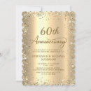 Search for 60th wedding anniversary invitations Gold glitter