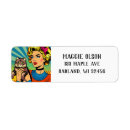 Search for cat lovers return address labels Retro