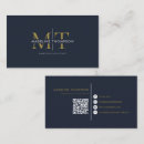 Recherche de bleu marine moderne cartes visite Typographie