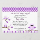 Search for purple owl baby shower invitations Bird