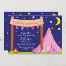 Search for under the stars birthday invitations Camping party