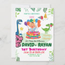 Search for blue dinosaur birthday invitations Tropical foliage