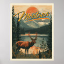 Recherche de cerf vintage posters Montana
