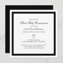 Search for black white first communion invitations Simple