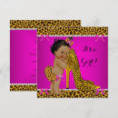 Search for pink leopard baby shower invitations Bow