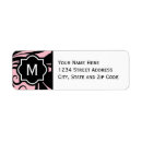 Search for pink damask return address labels Chic