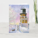Search for sunset with lighthouse cards Winter
