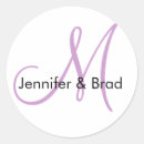 Search for purple white wedding stickers Initial