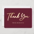 Search for burgundy thank you cards Gold foil