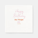 Search for happy birthday napkins Calligraphy typography elegant