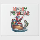 Search for fishing christmas wrapping paper Merry