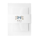 Search for floral wedding invitation belly bands Blue
