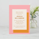 Search for pink and orange bridal shower invitations Bold