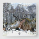 Recherche de peinture paysage horloges Hiver