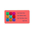 Search for peace symbol return address labels Retro