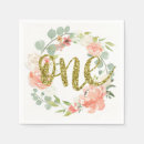 Search for pink floral napkins First birthday