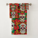 Search for sugar skull bath towels Skeleton