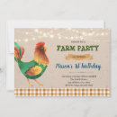 Search for rooster chicken birthday invitations Farm animals